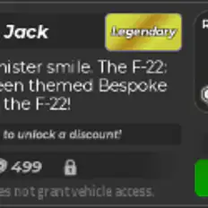 F-22 Raptor Grinning Jack - War Tycoon